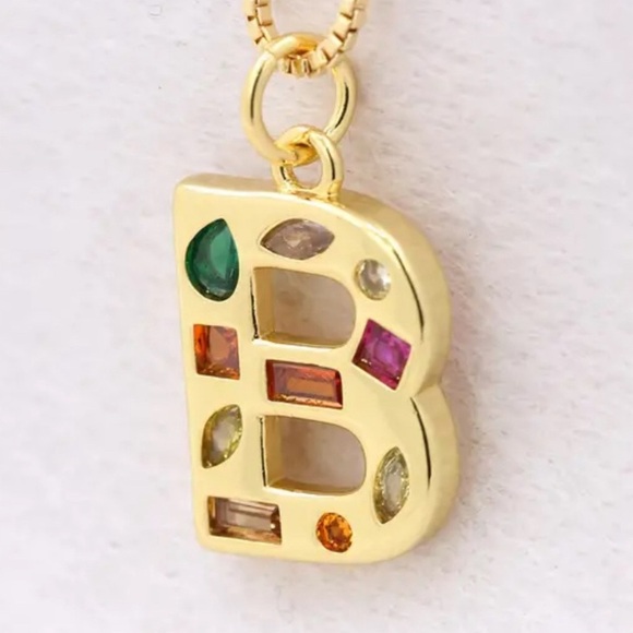 Letter “B” Pendant on Gold Colour Chain - Picture 1 of 2